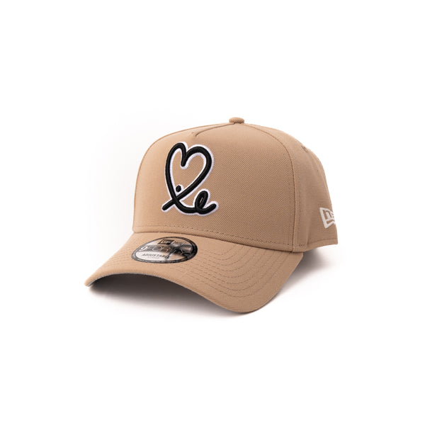 New Era 9Forty A Frame 1LoveIE Snapback (Camel / Black White Outline)