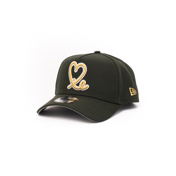 New Era 9Forty A Frame 1LoveIE Snapback (Dark Seaweed / Gold)