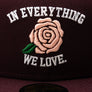 In Everything We Love" New Era 59Fifty Fitted Maroon / Rose