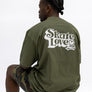 Skate Love Puff Print Shaka Shirt (Olive/ White)