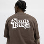 Skate Love Puff Print Shaka Shirt (Brown / White)