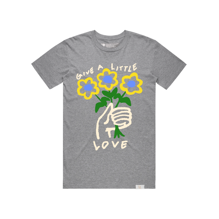 Give A Little Love Tshirt (Heather Grey )