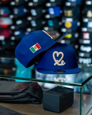 Limited Royal Blue / White Gold Mexico Flag 1LoveIE New Era 59FIFTY Fitted Cap