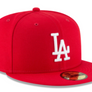New Era Dodgers 59Fifty Upsidie LA Fitted Cap ( Red / White)