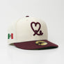 Limited Maroon / Cream Mexico Flag 1LoveIE New Era 59FIFTY Fitted Cap