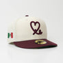 Limited Maroon / Cream Mexico Flag 1LoveIE New Era 59FIFTY Fitted Cap