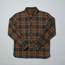 1LoveIE Mens Basic Cut & Sew Flannel (Green & Rustic Orange)