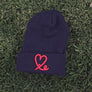 Fold Beanie (Navy Blue /Red)