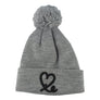 Fold Pom Pom Beanie (Heather Grey/Black)
