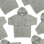 Men's Athletic Grey Tri-French Terry Zip Up