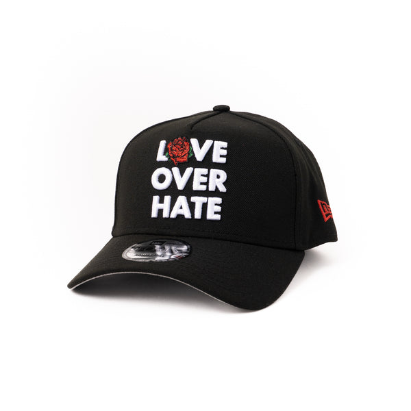 New Era 9Forty A Frame 1LoveIE Love Over Hate Snapback ( Black/ White)