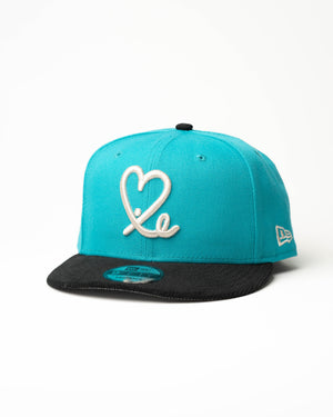 Limited Teal/ Black Silver Corduroy 1LoveIE New Era 9FIFTY Snapback