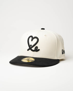 Limited White & Black Corduroy 1LoveIE New Era 59FIFTY Fitted Cap