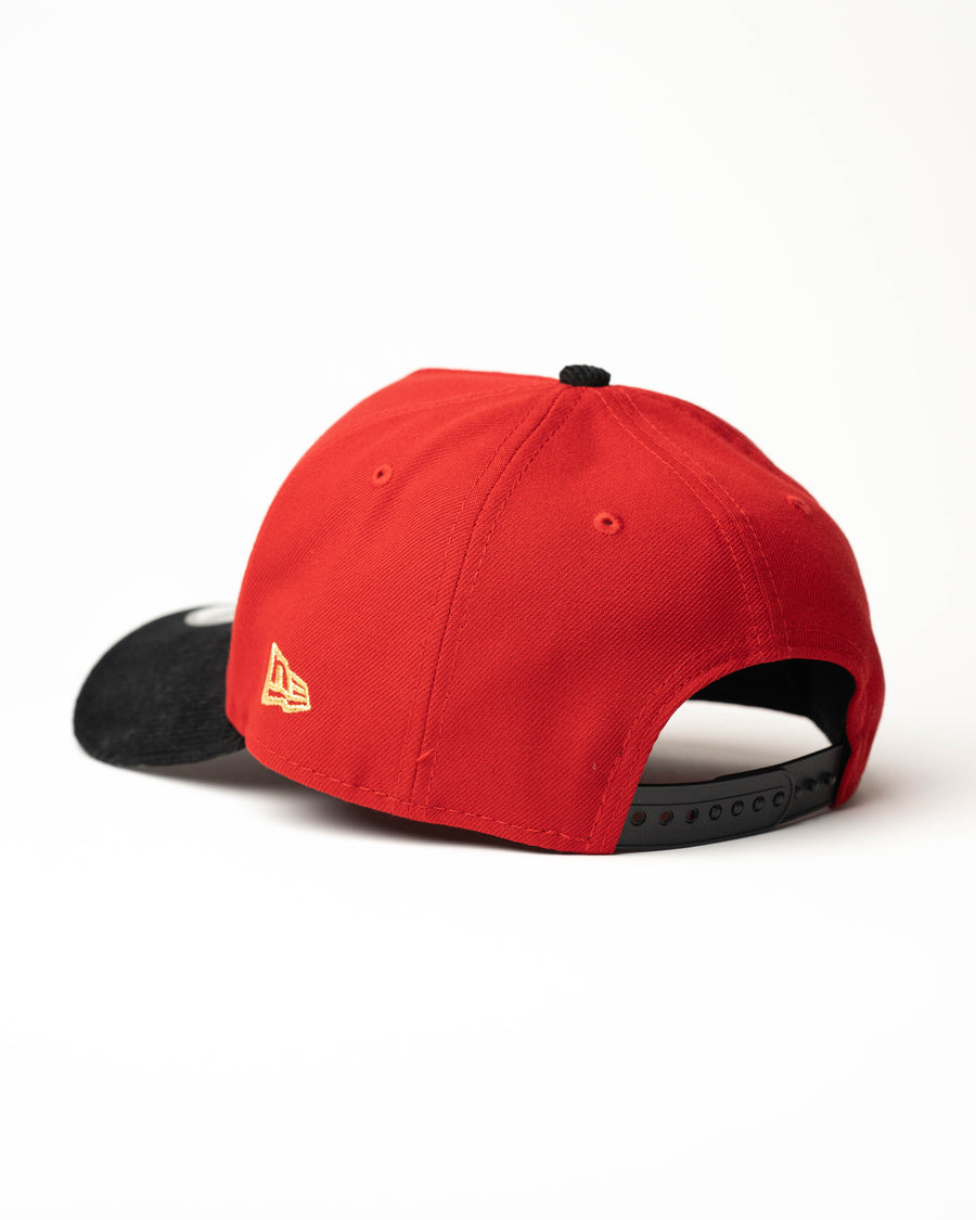 New Era 9Forty A Frame 1LoveIE Snapback (Red Black/ Gold Corduroy )