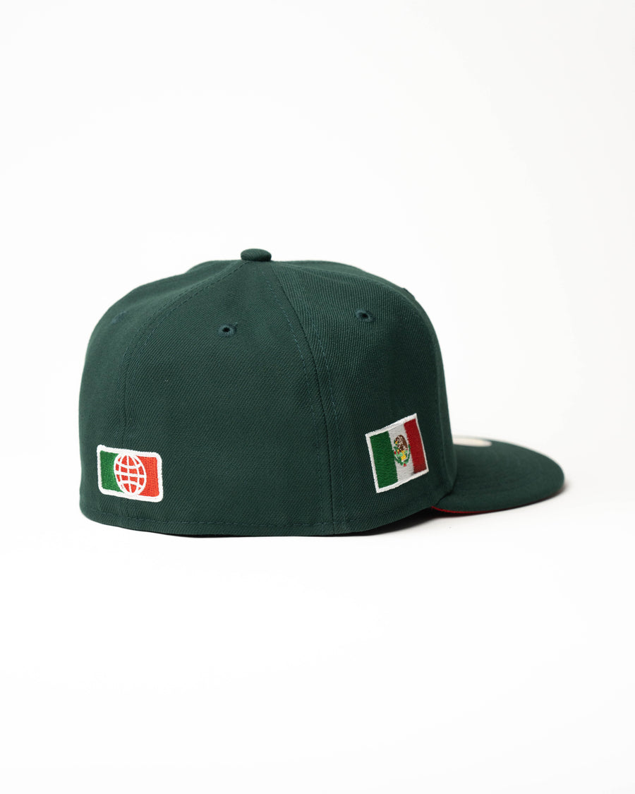 Limited Forest Green / Red Watermelon  Mexico Flag 1LoveIE New Era 59FIFTY Fitted Cap