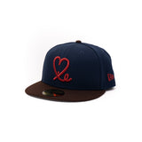Limited Navy Brown & Metallic Red 1LoveIE New Era 59FIFTY Fitted Cap