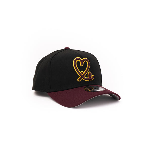 New Era 9Forty A Frame 1LoveIE Snapback (Black/ Maroon Soft Gold)
