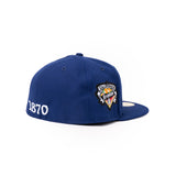 Limited Dark Royal Blue / White Gold 1LoveIE Riverside Script New Era 59FIFTY Fitted Cap