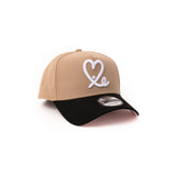 New Era 9Forty A Frame 1LoveIE Snapback (Camel / Black Pink)