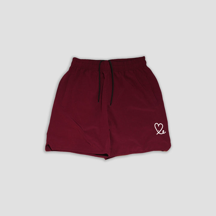 1LoveIE Athletic Shorts ( Burgundy / White )