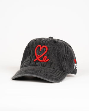 1LoveIE Signature Dad Hat (Black Denim / Red)