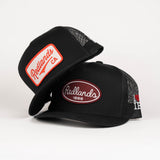 Redlands CA Script Trucker Cap (Black)