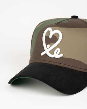 New Era 9Forty A Frame 1LoveIE Snapback (Woodland Camo  / Black Corduroy)