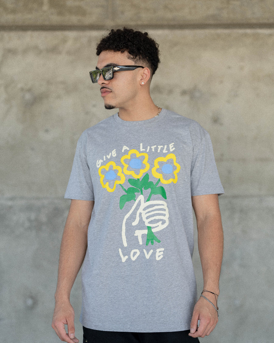 Give A Little Love Tshirt (Heather Grey )