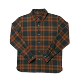 1LoveIE Mens Basic Cut & Sew Flannel (Green & Rustic Orange)