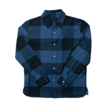 1LoveIE Mens Basic Cut & Sew Flannel (Navy  & Blueberry)