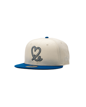 1LoveIE White / Blue Chrome New Era 59FIFTY Fitted Cap