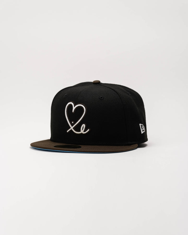 Limited Chocolate Brown / Black & Baby Blue 1LoveIE New Era 59FIFTY Fitted Cap