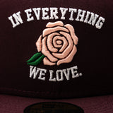In Everything We Love" New Era 59Fifty Fitted Maroon / Rose