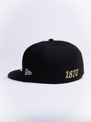 Limited Black / White Gold 1LoveIE Riverside XL Script New Era 59FIFTY Fitted Cap