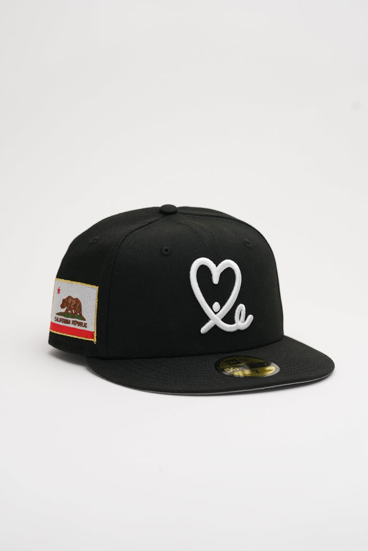 Limited Black / White California State Flag 1LoveIE New Era 59FIFTY Fitted Cap