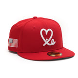Limited Red / White  USA Flag 1LoveIE New Era 59FIFTY Fitted Cap
