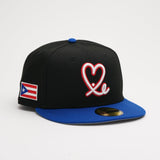 Limited Black / Royal Blue Puerto Rico Flag 1LoveIE New Era 59FIFTY Fitted Cap