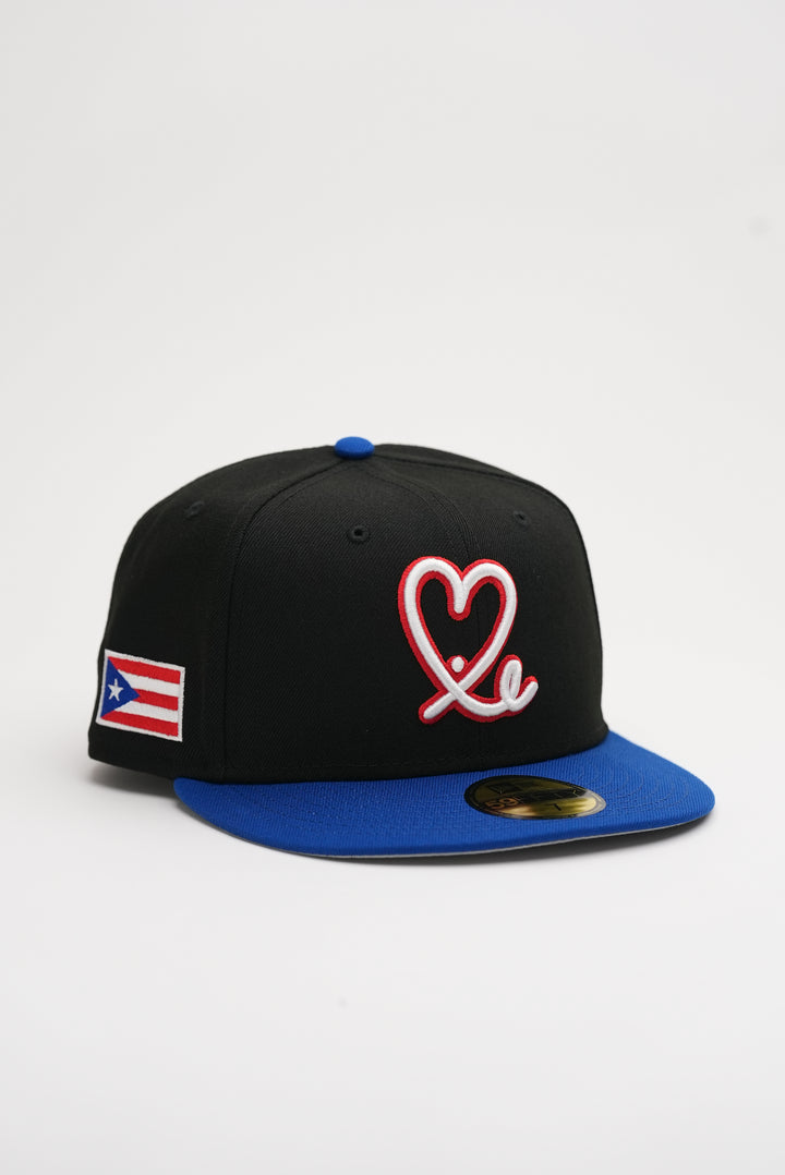 Limited Black / Royal Blue Puerto Rico Flag 1LoveIE New Era 59FIFTY Fitted Cap