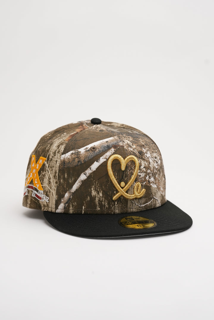 10 Year Anniversary Real Tree Camo & Gold 1LoveIE New Era 59FIFTY Fitted Cap