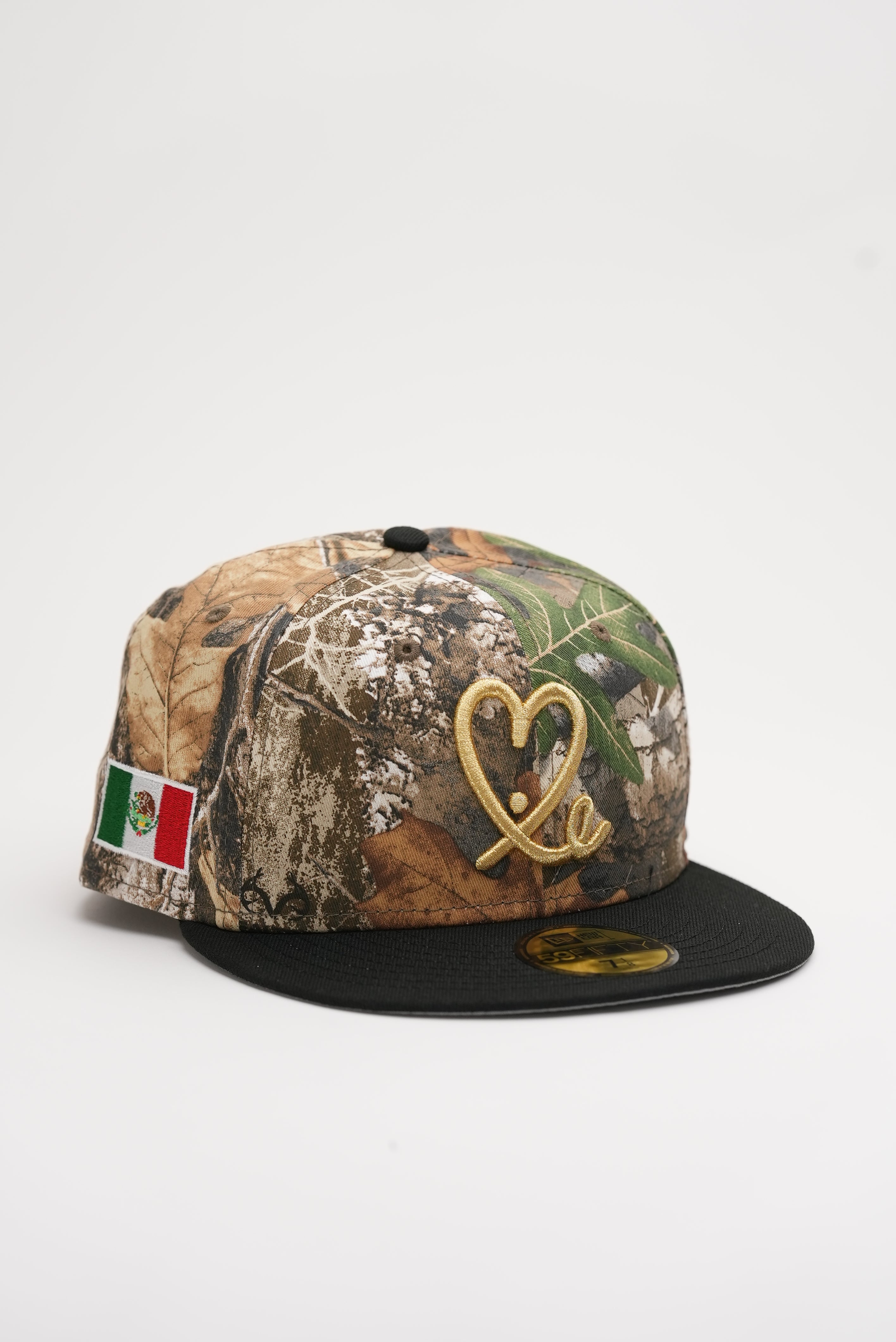 Limited Realtree Camo / Gold Mexico Flag 1LoveIE New Era 59FIFTY Fitte