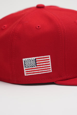 Limited Red / White  USA Flag 1LoveIE New Era 59FIFTY Fitted Cap