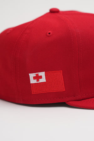 Limited Red / White Tonga Flag 1LoveIE New Era 59FIFTY Fitted Cap