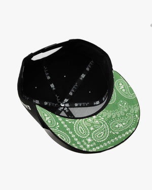 Limited 1LoveIE Black / White Green Paisley New Era 9Fifty Snapback Hat