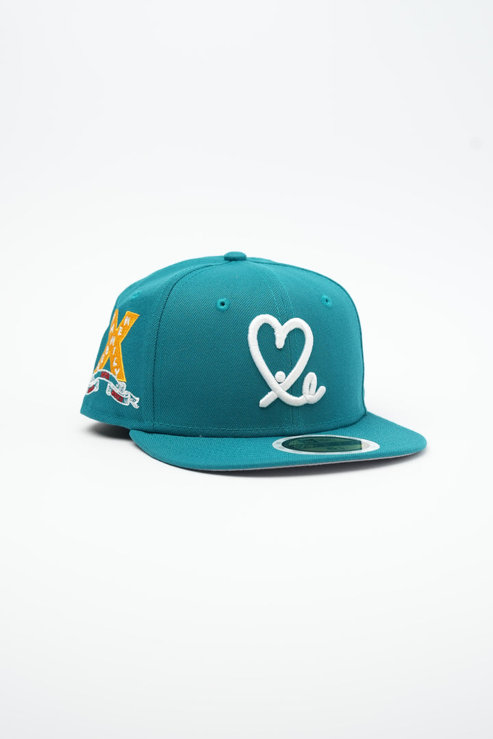 Youth 10 Year Anniversary Limited Aqua & White 1LoveIE New Era 59FIFTY Fitted Cap
