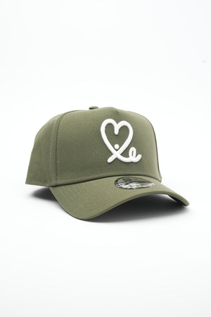 New Era 9Forty A Frame 1LoveIE Snapback ( Olive / White )