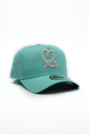 New Era 9Forty A Frame 1LoveIE Snapback ( Teal / Silver )