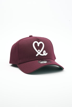New Era 9Forty A Frame 1LoveIE Snapback ( Maroon / White )