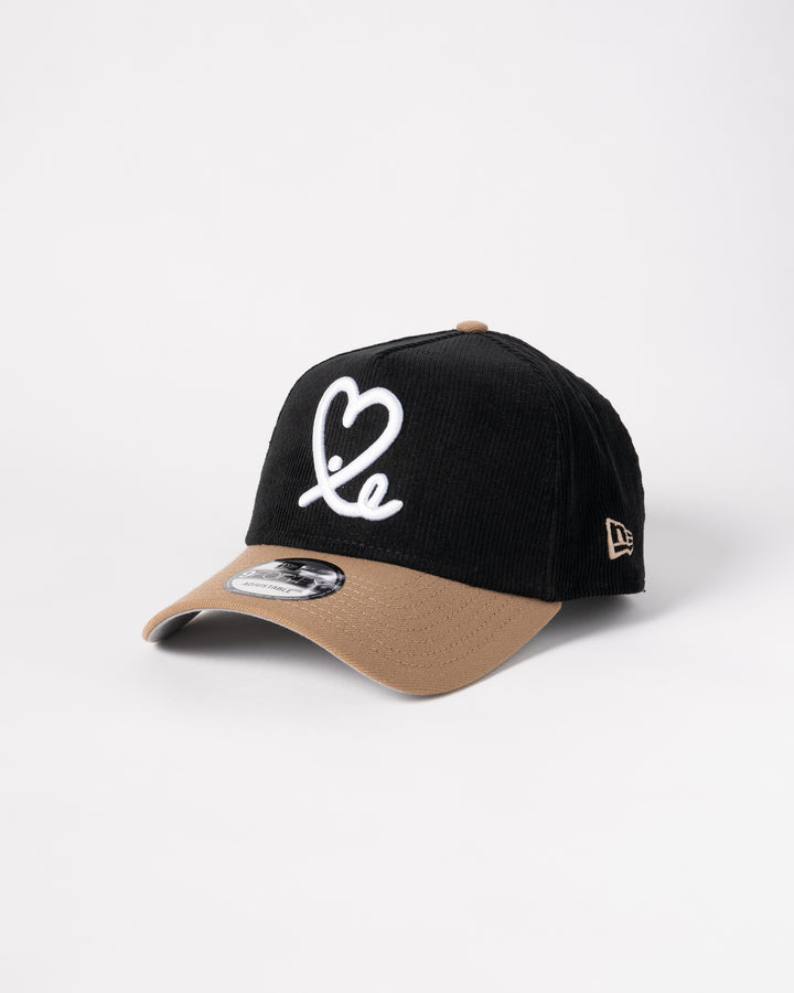 New Era 9Forty A Frame 1LoveIE Snapback (Black / Khaki Corduroy )