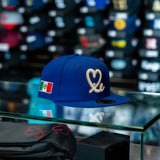 Limited Royal Blue / White Gold Mexico Flag 1LoveIE New Era 59FIFTY Fitted Cap