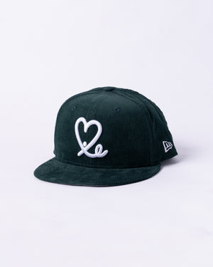 Limited 1LoveIE Forest Green / White Corduroy New Era 9Fifty Snapback Hat